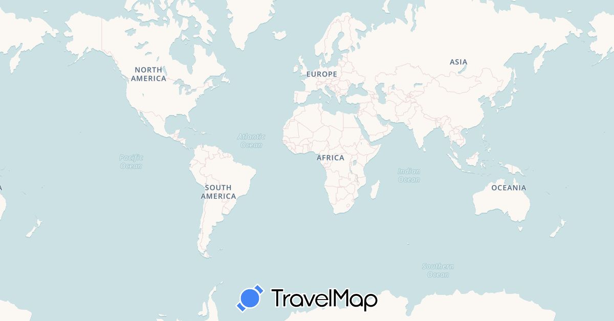 TravelMap itinerary: driving in United Arab Emirates, Afghanistan, Armenia, Angola, Bangladesh, Bulgaria, Benin, Botswana, Democratic Republic of the Congo, Cameroon, China, Djibouti, Algeria, Egypt, Eritrea, Spain, Ethiopia, Ghana, Gibraltar, Gambia, Guinea, Equatorial Guinea, Greece, Croatia, Israel, India, Iraq, Iran, Italy, Jordan, Kenya, Lebanon, Sri Lanka, Lesotho, Libya, Morocco, Mali, Malta, Mozambique, Namibia, Nigeria, Pakistan, Poland, Palestinian Territories, Portugal, Qatar, Romania, Serbia, Saudi Arabia, Sudan, Somalia, South Sudan, Syria, Swaziland, Togo, Turkmenistan, Tunisia, Turkey, Tanzania, Uganda, United States, Uzbekistan, Yemen, South Africa, Zambia (Africa, Asia, Europe, North America)